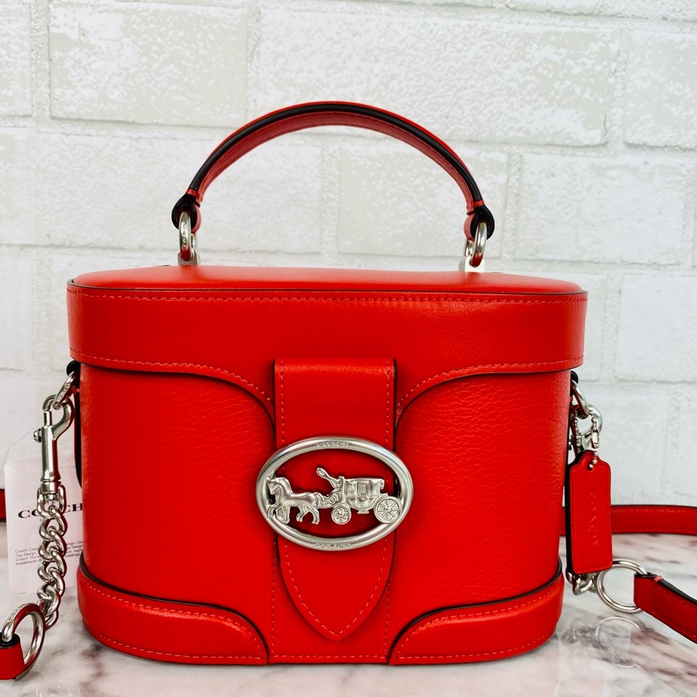 Coach Georgie Pebbled Leather Gem Crossbody